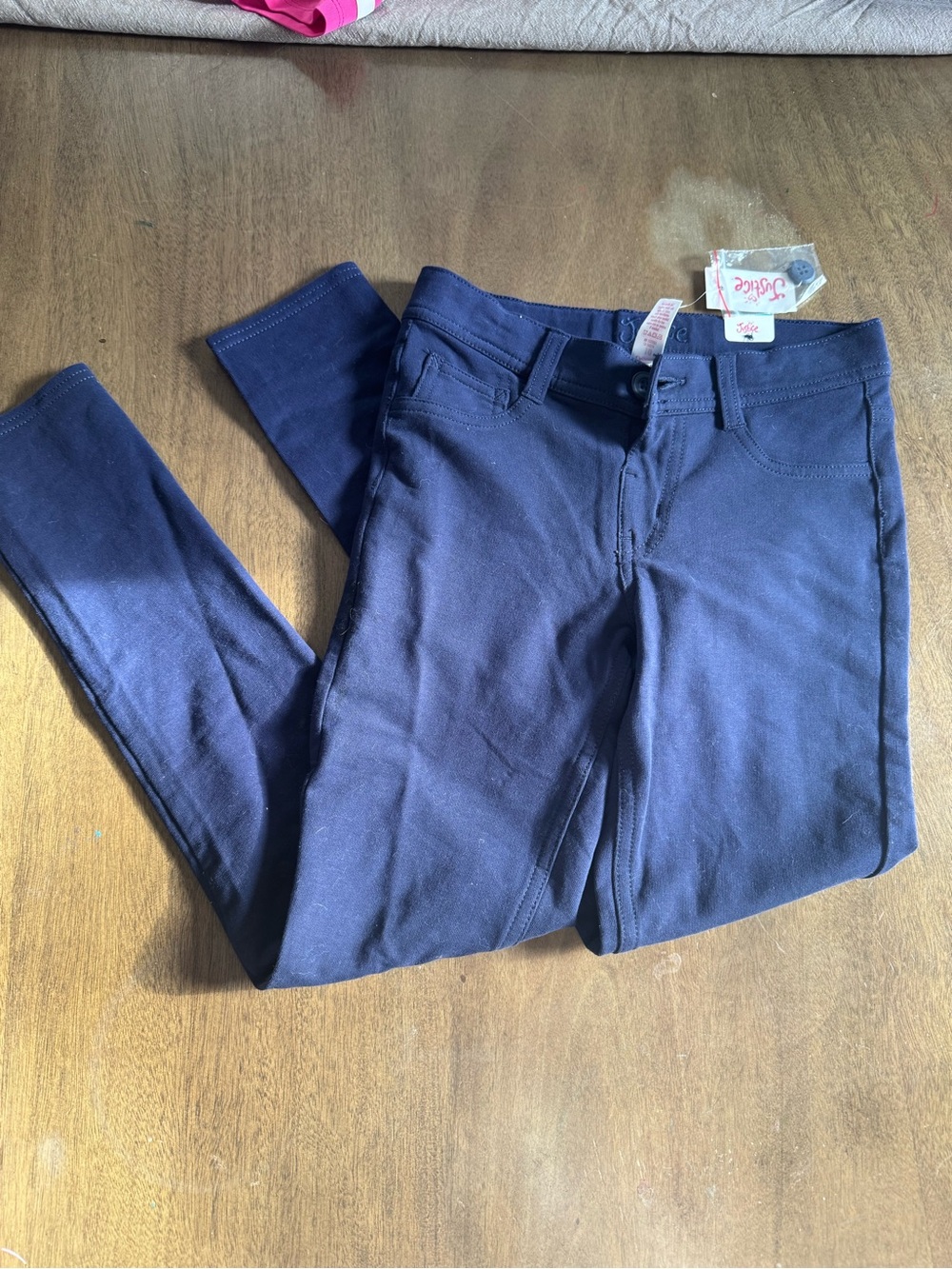 Justice NWOT Blue Uniform Pants Skinny  Size 10 Girls Skinny Leggings